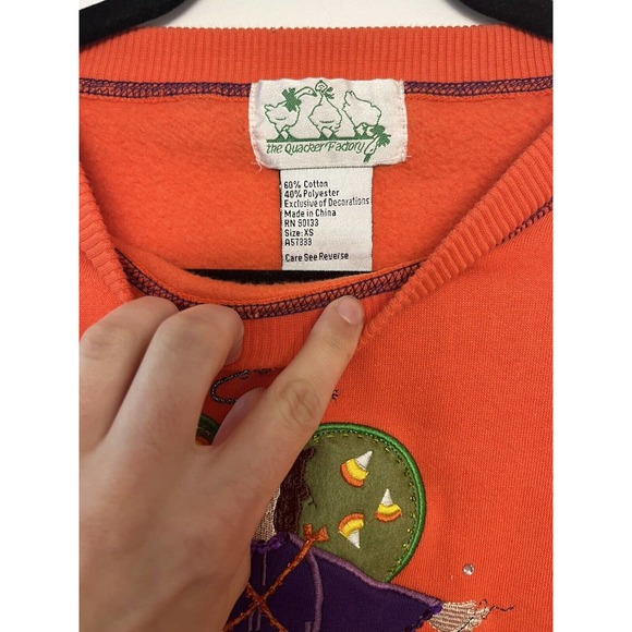 Vintage Quacker Factory Halloween Sweatshirt Crew Neck XS oversized Witch 🧙 - Picture 4 of 7